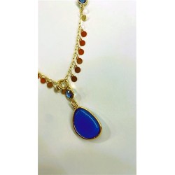 Collana Donna Sovrani J11506 In Ottone Dorato Con Pietre Blu