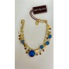 Bracciale Donna Sovrani J11507 Doppio Filo In Ottone Dorato Con Pietre Blu