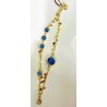 Bracciale Donna Sovrani J11507 Doppio Filo In Ottone Dorato Con Pietre Blu
