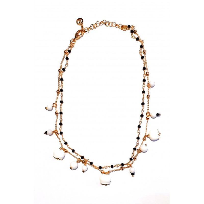 Collana Donna Doppio Filo Sovrani J10725 In Ottone Dorato Con Campanelline
