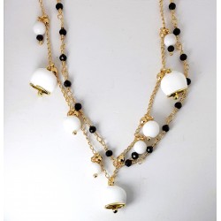 Collana Donna Doppio Filo Sovrani J10725 In Ottone Dorato Con Campanelline