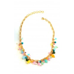 Collana Donna Sovrani J10058 In Metallo Dorato Con Pietre Multicolore