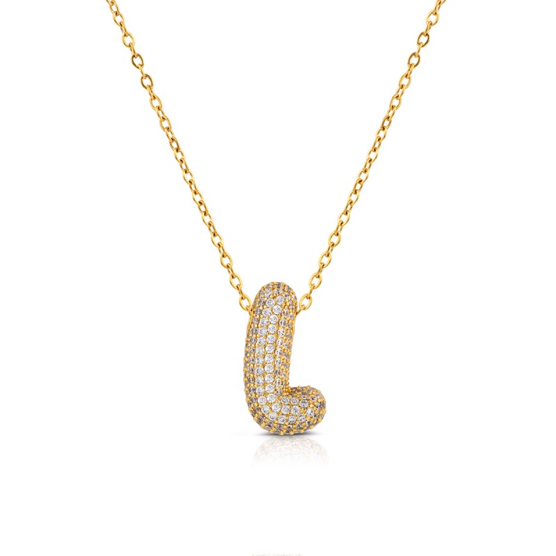 Collana Donna OPSOBJECTS OPSCL-1027 In Acciaio Dorato Con Iniziale L E Zirconi