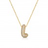 Collana Donna OPSOBJECTS OPSCL-1027 In Acciaio Dorato Con Iniziale L E Zirconi