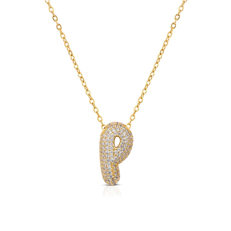 Collana Donna OPSOBJECTS OPSCL-1031 In Acciaio Dorato Con Iniziale R E Zirconi