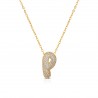 Collana Donna OPSOBJECTS OPSCL-1031 In Acciaio Dorato Con Iniziale R E Zirconi