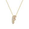 Collana Donna OPSOBJECTS OPSCL-1024 In Acciaio Dorato Con Iniziale F Con Zirconi