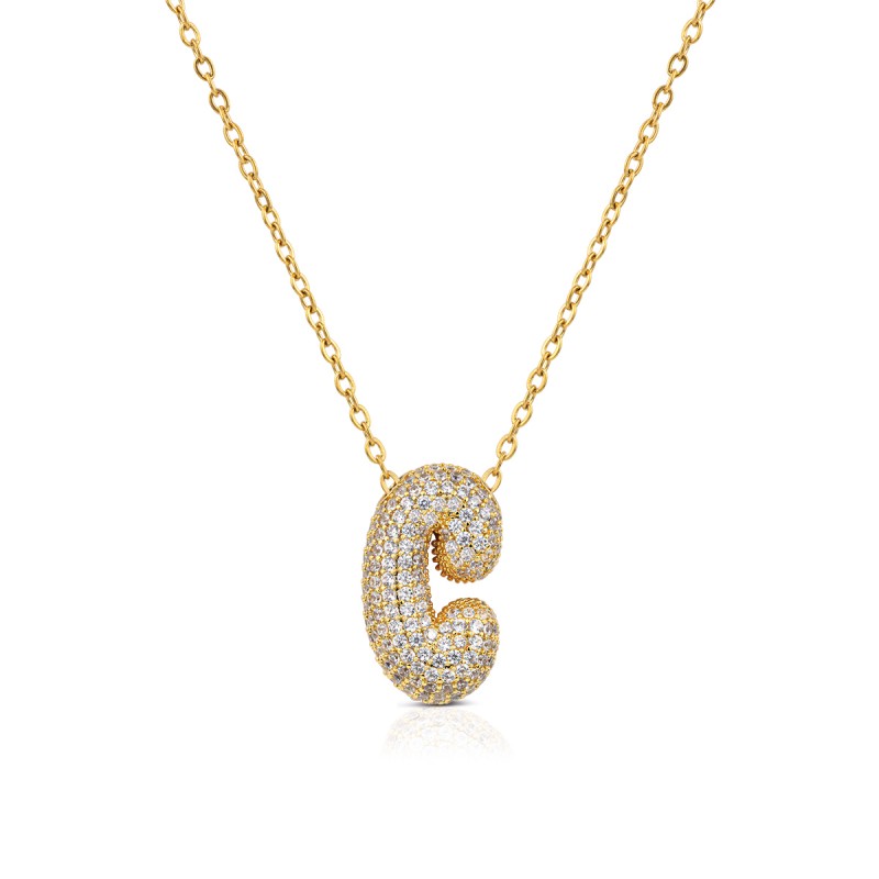Collana Donna OPSOBJECTS OPSCL-1021 In Acciaio Dorato Con Iniziale C Con Zirconi