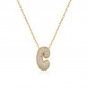 Collana Donna OPSOBJECTS OPSCL-1021 In Acciaio Dorato Con Iniziale C Con Zirconi