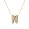 Collana Donna OPSOBJECTS OPSCL-1029 In Acciaio Dorato Con Iniziale N Con Zirconi