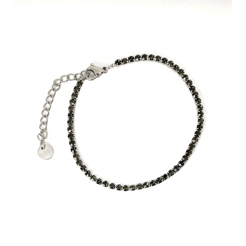 Bracciale Tennis Donna OPSOBJECTS OPSBR-937 In Acciaio Con Cristalli Fumé