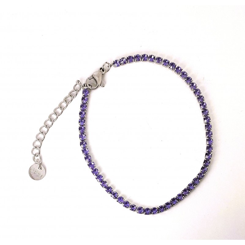 Bracciale Tennis Donna OPSOBJECTS OPSBR-945 In Acciaio Con Cristalli Viola