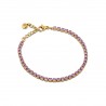 Bracciale Tennis Donna OPSOBJECTS OPSBR-944 In Acciaio Dorato Con Cristalli Lilla