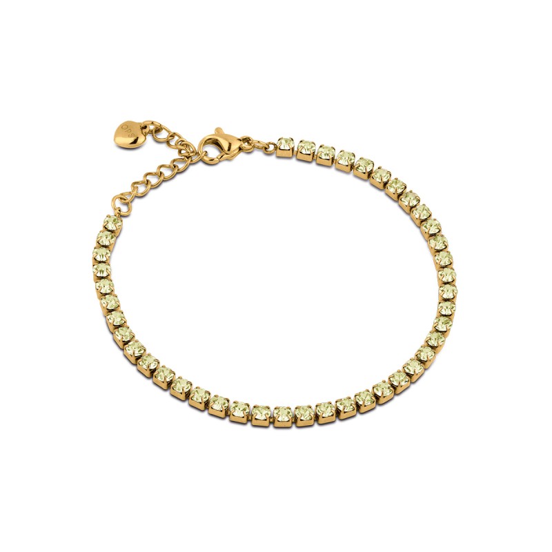Bracciale Tennis Donna OPSOBJECTS OPSBR-955 In Acciaio Dorato Con Cristalli Gialli