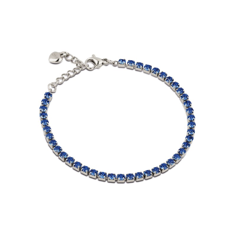 Bracciale Tennis Donna OPSOBJECTS OPSBR-950 In Acciaio Con Cristalli Blu