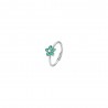 Anello Donna Luca Barra ANK615 In Acciaio Con Fiore Con Zirconi Verdi