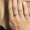 Anello Donna Luca Barra ANK615 In Acciaio Con Fiore Con Zirconi Verdi