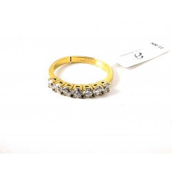 Anello Veretta Donna Luca Barra ANK654 In Acciaio Dorato Con Zirconi