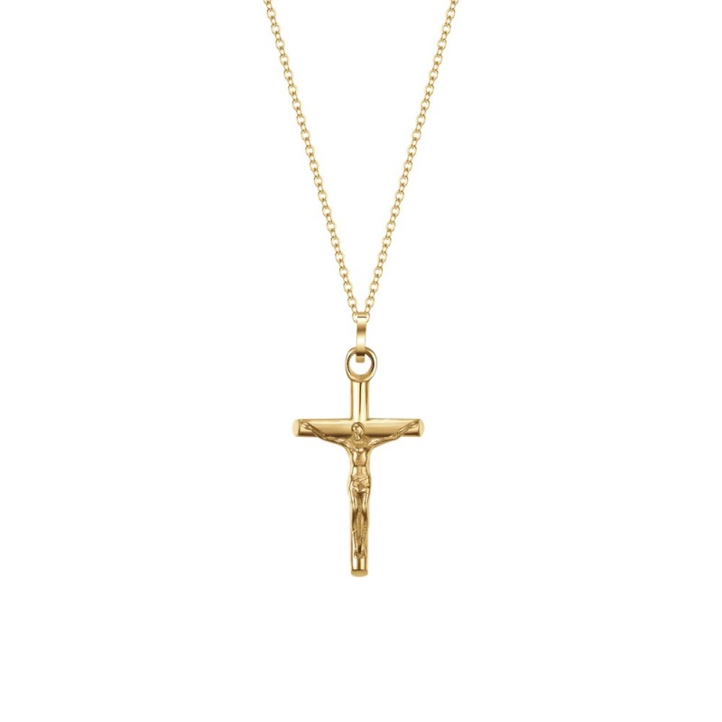 Collana Uomo Luca Barra CA526 In Acciaio Dorato Con Croce