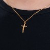 Collana Uomo Luca Barra CA526 In Acciaio Dorato Con Croce