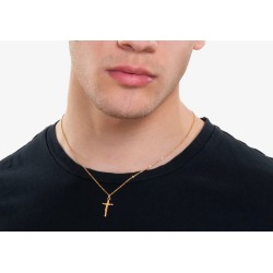 Collana Uomo Luca Barra CA526 In Acciaio Dorato Con Croce