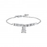 Bracciale Bambina Luca Barra JB176 In Acciaio Con Orsetto E Strass