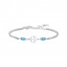 Bracciale Bambino Luca Barra JB255 In Acciaio Con Ancora E Pietre Turchesi