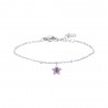 Bracciale Bambina Luca Barra JB253 In Acciaio Con Zircone Viola A Forma Di Stella