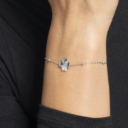 Bracciale Donna Luca Barra BK2870 In Acciaio Con Quadrifoglio E Zirconi