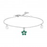 Bracciale Donna Luca Barra BK2859 In Acciaio Con Fiore E Zirconi Verdi