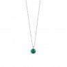 Collana Punto Luce Donna Luca Barra CK2102 In Acciaio Con Zircone Verde