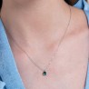 Collana Punto Luce Donna Luca Barra CK2102 In Acciaio Con Zircone Verde