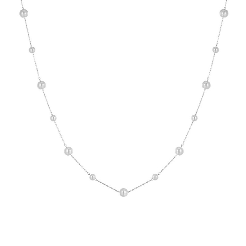 Collana Donna Luca Barra CK2033 In Acciaio E Perle Sintetiche Bianche
