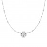 Collana Donna Luca Barra CK2204 In Acciaio Con Quadrifoglio E Zirconi