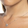 Collana Donna Luca Barra CK2204 In Acciaio Con Quadrifoglio E Zirconi