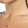 Collana Donna Luca Barra CK2197 In Acciaio Con Fiore E Zirconi Verdi