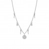Collana Donna Luca Barra CK2037 In Acciaio Con Quadrifoglio E Cornetti