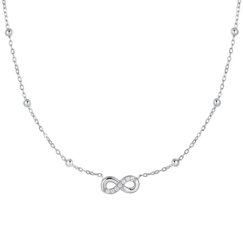 Collana Donna Luca Barra CK2202 In Acciaio Con Infinito E Strass