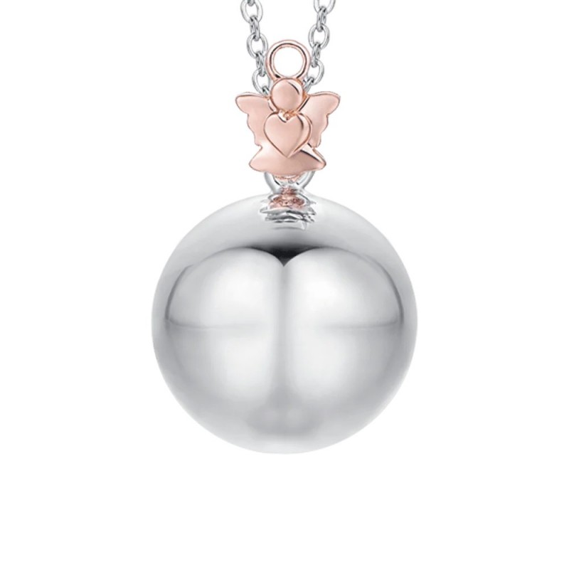 Collana Chiama Angeli Luca Barra CK1463 In Acciaio Con Angelo Rosé