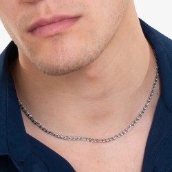 Collana Uomo Luca Barra CL353 In Acciaio A Catena Maglia 3 + 1