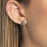 Mono Orecchino Donna Luca Barra OK1559 In Acciaio A Fiore Con Zirconi Verdi
