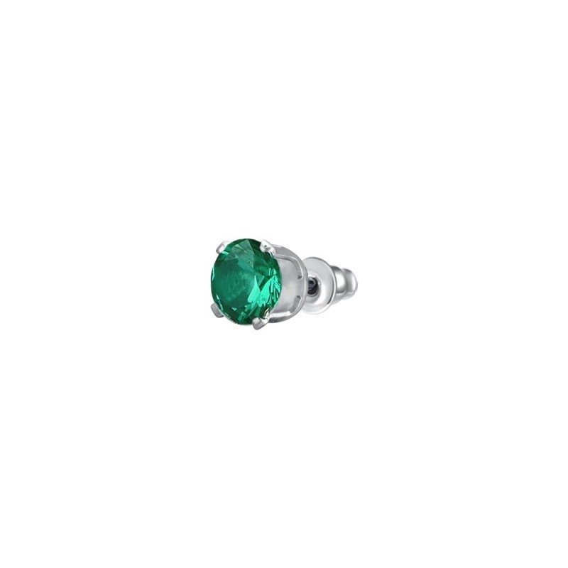 Mono Orecchino Unisex Luca Barra OK1447 Punto Luce Con Zircone Verde