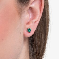 Mono Orecchino Unisex Luca Barra OK1447 Punto Luce Con Zircone Verde