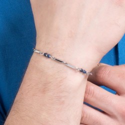 Bracciale Uomo Luca Barra BA1870 In Acciaio Con Pietre Lapis