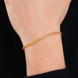 Bracciale Uomo Luca Barra BA1856 In Acciaio Dorato A Catena Maglia 3 + 1