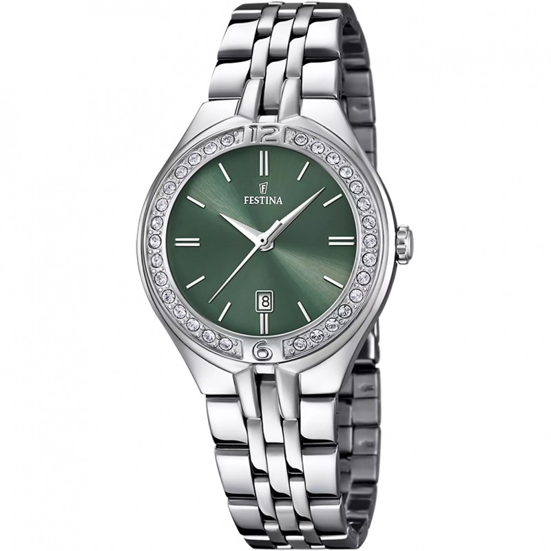 Orologio Donna Festina F16867/7 In Acciaio Con Quadrante Verde
