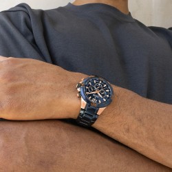 Orologio Uomo Festina CHRONO BIKE F20524/1 Cronografo Con Cinturino Blu E Cassa Rosé