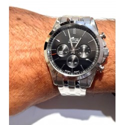 Orologio Uomo Cronografo Lotus 18989/4 In Acciaio Con Quadrante Nero