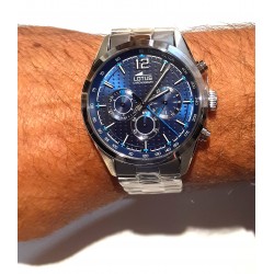 Orologio Uomo Cronografo Lotus 18152/C In Acciaio Con Quadrante Blu