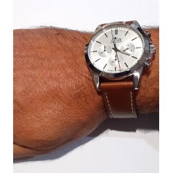 Orologio Uomo Cronografo Lotus 18990/1 In Acciaio Con Cinturino In Pelle Marrone